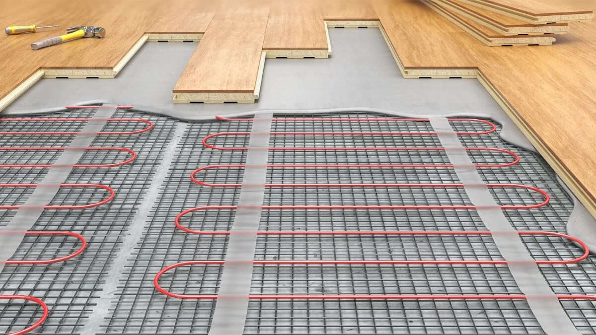 Heated floor deals under laminate